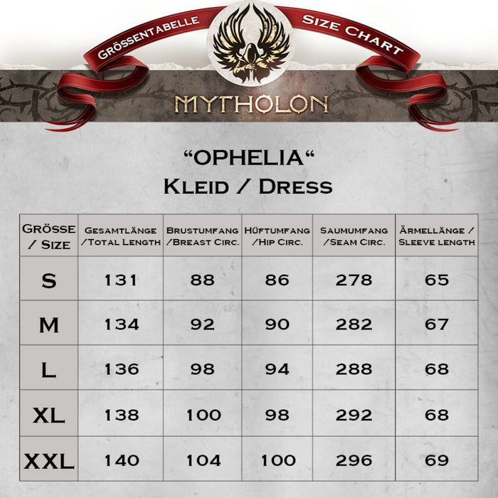 Medieval dress Ophelia, brown-black