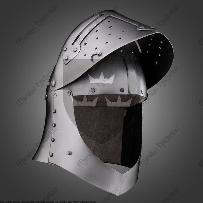 Large 'bascinet' with visor, 2 mm (battle-ready)