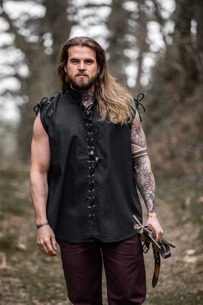 Ärmelloses Hemd Ott, schwarz