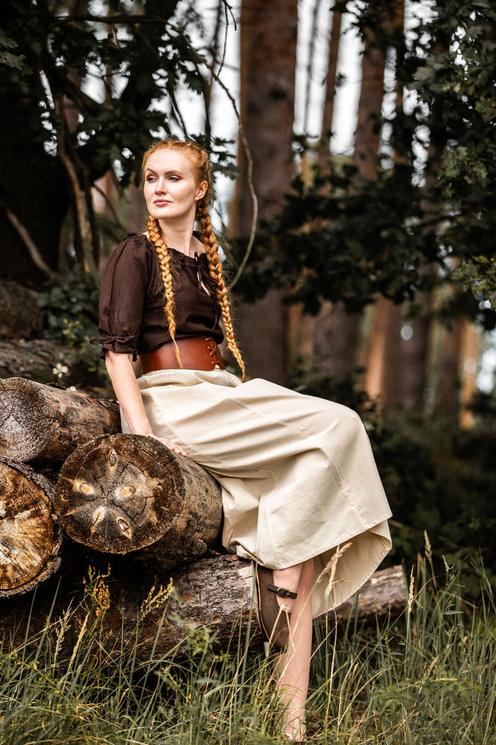 Baroque blouse Julia, bruin