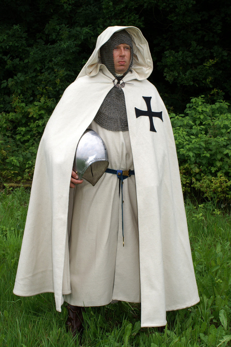 Historischer Deutschordensmantel, Wollmischung, creme