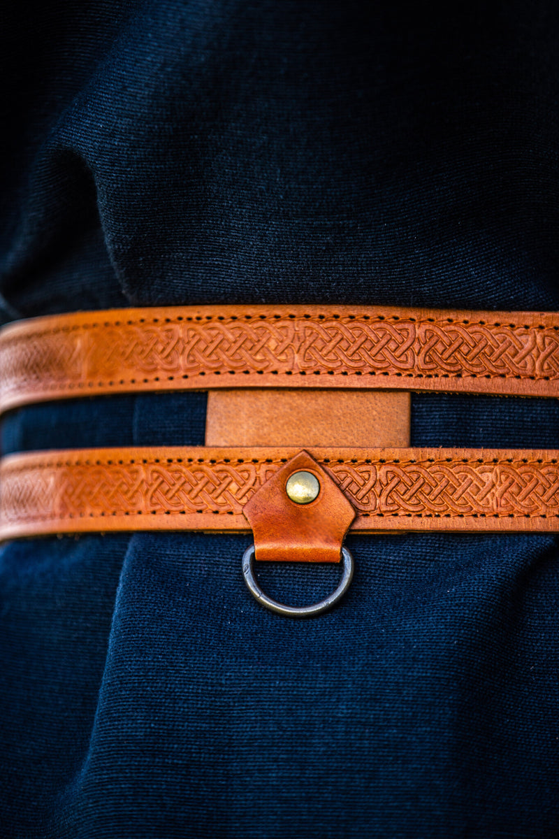 Double Viking belt Floki, light brown