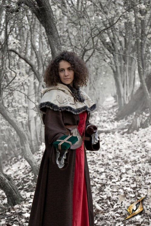 Kaptur z futrzanym brzegiem Gisla, szary, mieszanka wełny