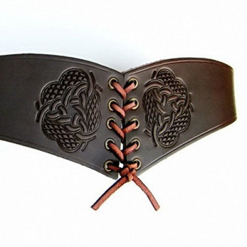 Ceinture de corset Bertholdin A avec motif de nœud, noir cuir