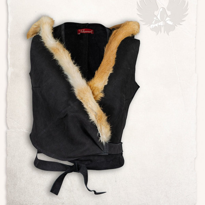 Leder top Jetta, zwart