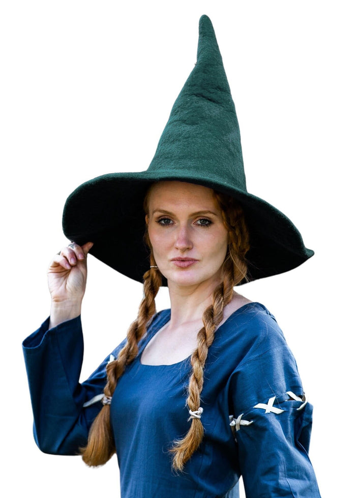 Heksenhoed, groen, wolvilt
