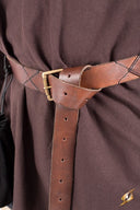 X bälte i läder, 160 cm, brun