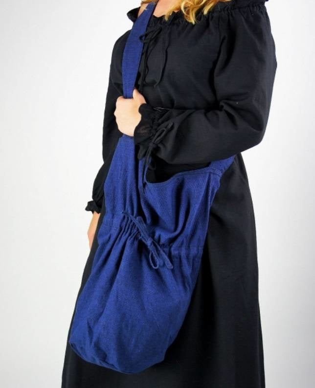 Textil axelväska, blå