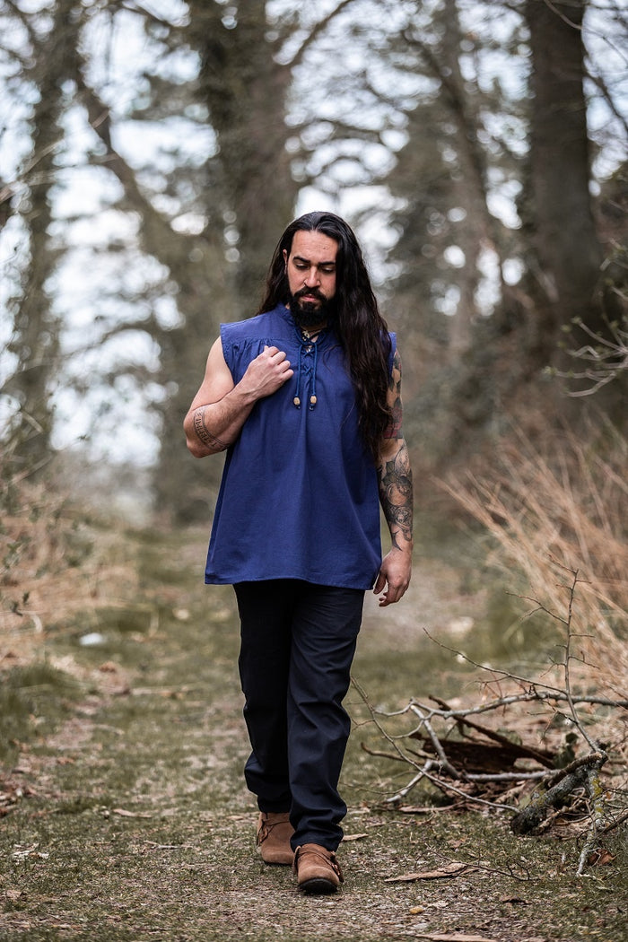 Chemise médiévale Louis, bleu