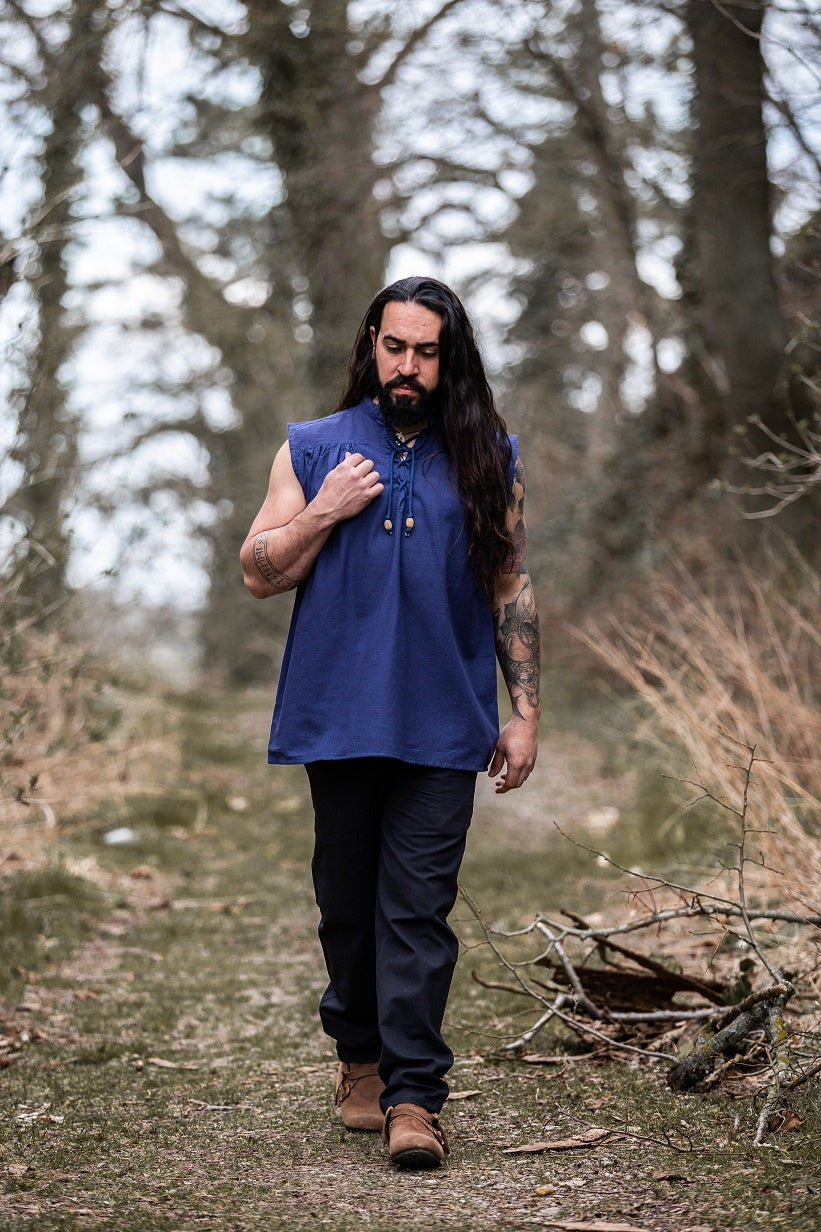 Chemise médiévale Louis, bleu
