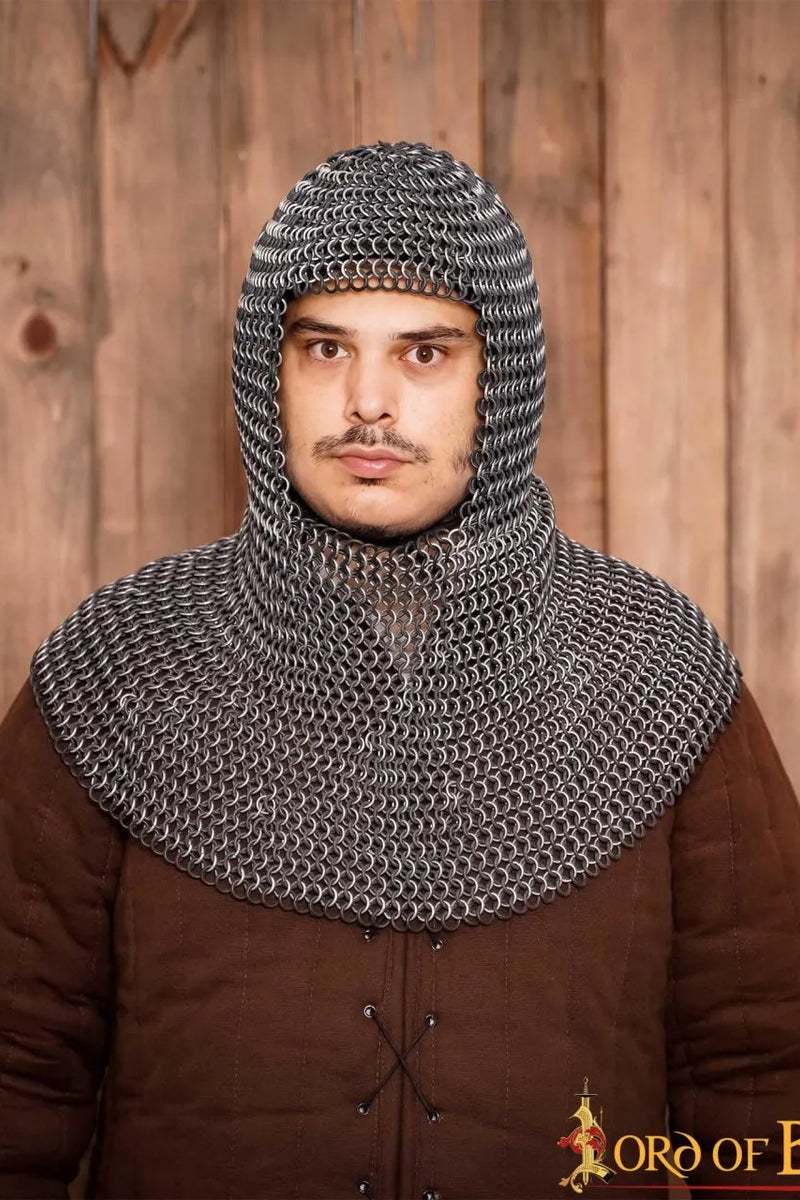 Chainmail coif, aluminum & rubber, 10 mm
