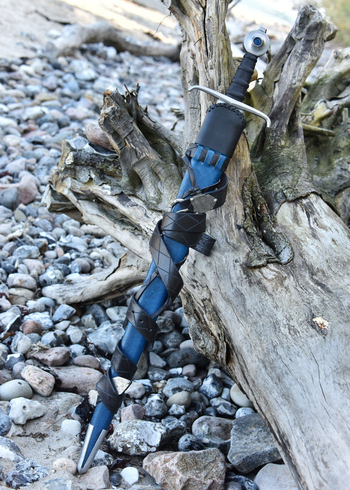 Castillon Schwert mit Scheide, 15. Jahrhundert, halbscharf