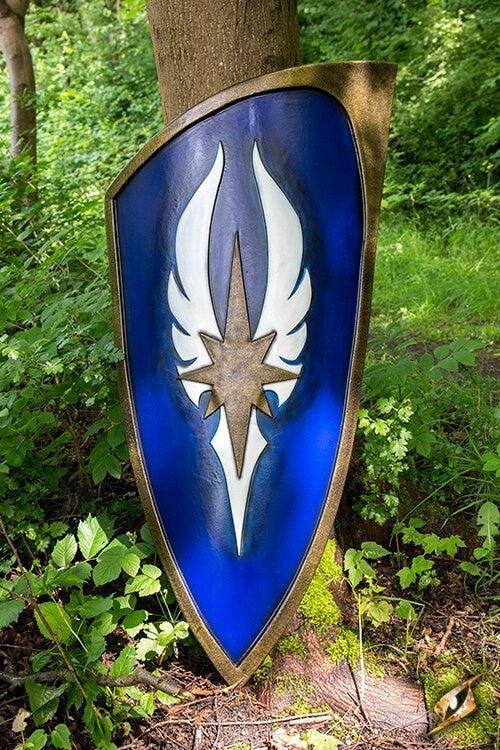 LARP blue elven shield, 120 x 55 cm