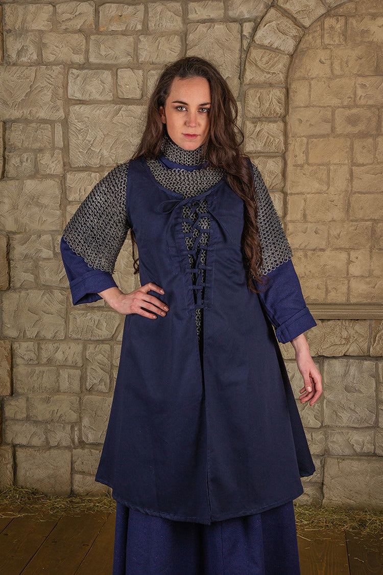 Mittelalterliches Überkleid Leandra, blau