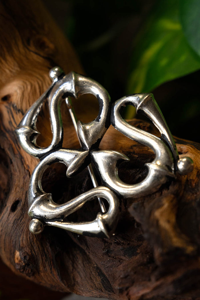 Roman trumpet fibula, silvered bronze