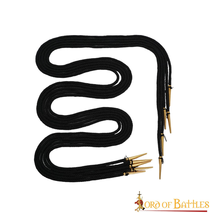 Snørebånd med agletter, 150 cm, sæt med 5, sort