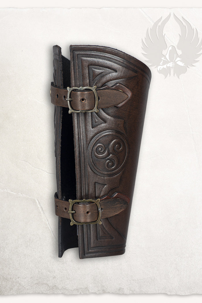 Artemis leather bracer L, forearm guard, brown