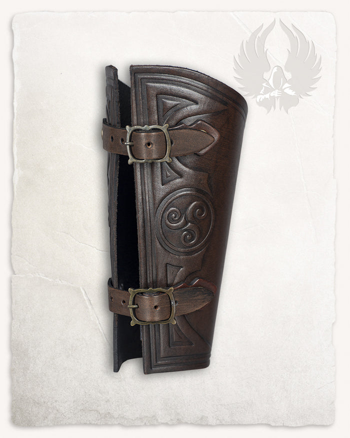 Artemis læderbracer L, underarmsbeskytter, brun