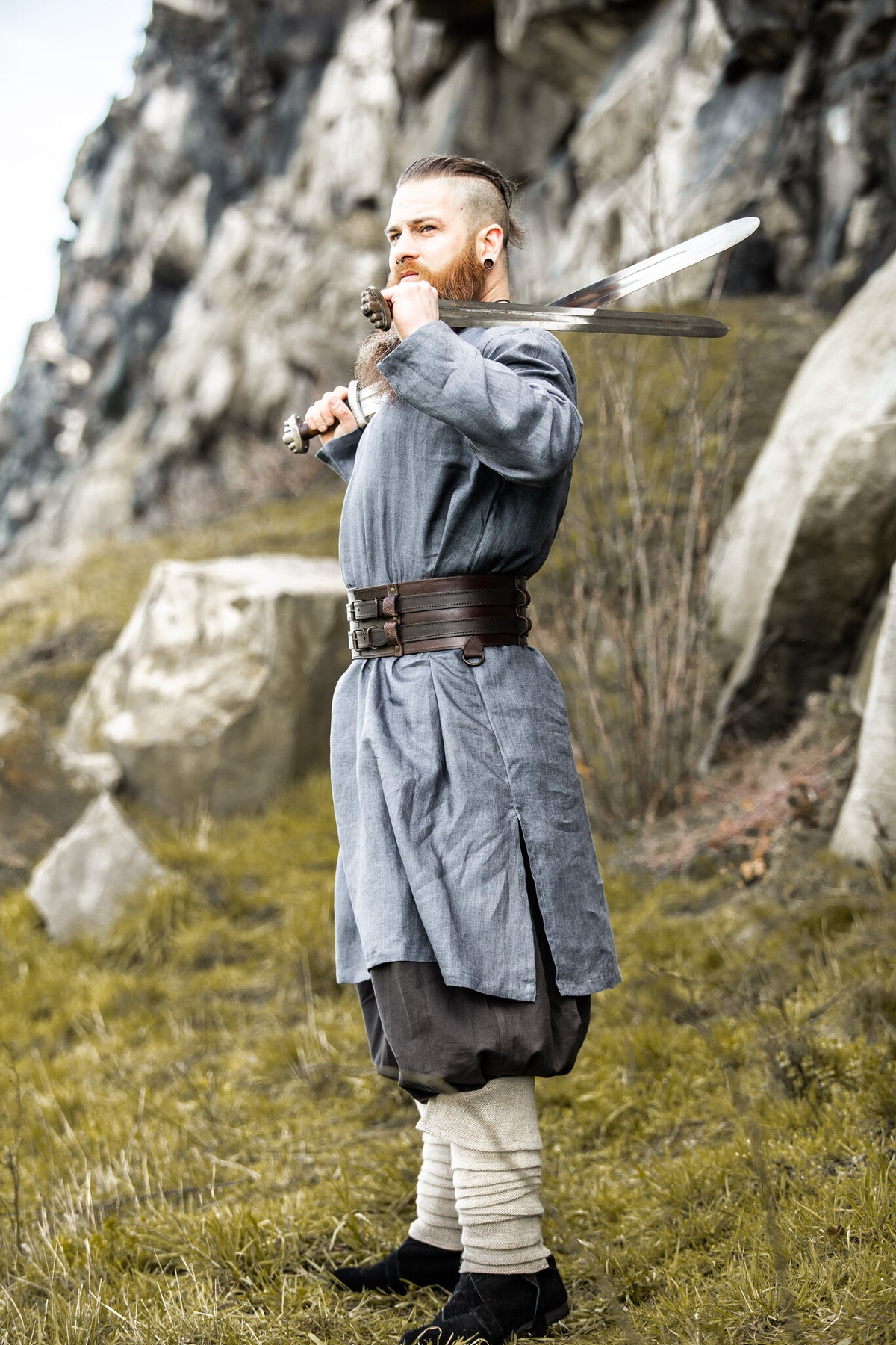 Thorsberg sayo germánico, lino, azul-gris