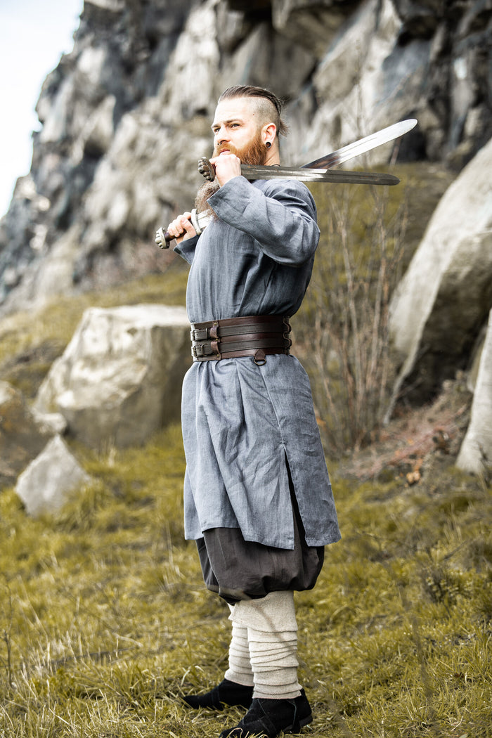 Thorsberg sayo germánico, lino, azul-gris
