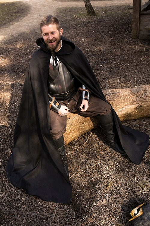 Manteau médiévale Terrowin, noir