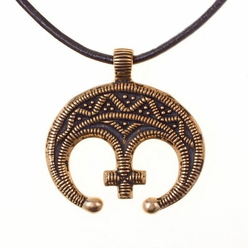 Slovanský Lunula amulet Birka, bronz