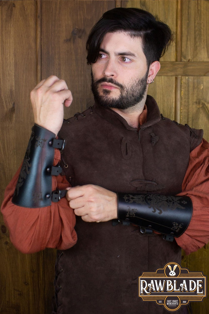 Swan bracers, läder underarmsskydd