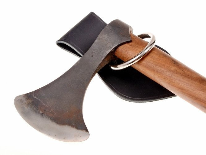 Leder Waffenhalter für den Gürtel mit Knotenmotiv, schwarz