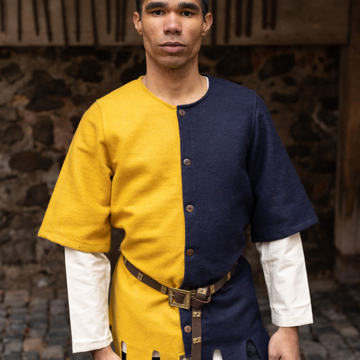 Surcoat Aleran, left, blue, wool mix