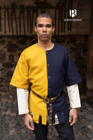 Surcot Aleran, links, blauw, wolmix