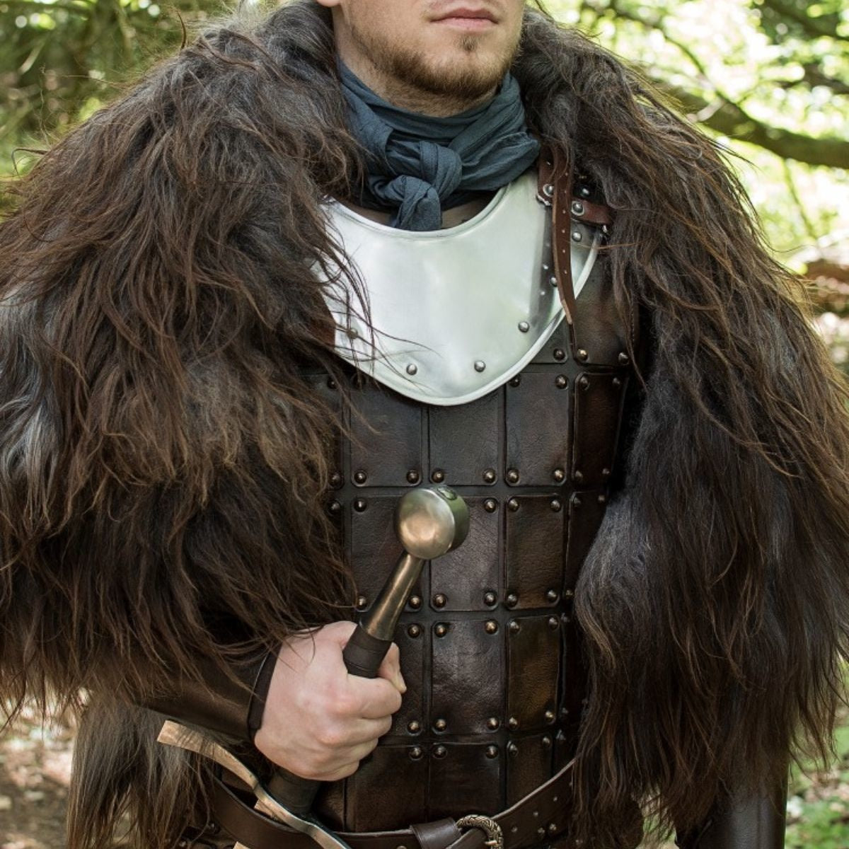 Leather medieval brigandine, brown