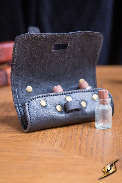 Potion holder with three bottles, black