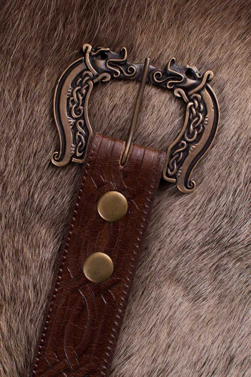 Keltischer Ledergürtel, 170 cm, braun