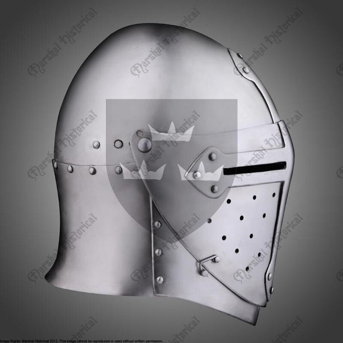 Large 'bascinet' with visor, 2 mm (battle-ready)