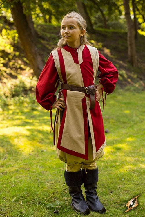 Wapenrok Geoffrey, beżowo-czerwony