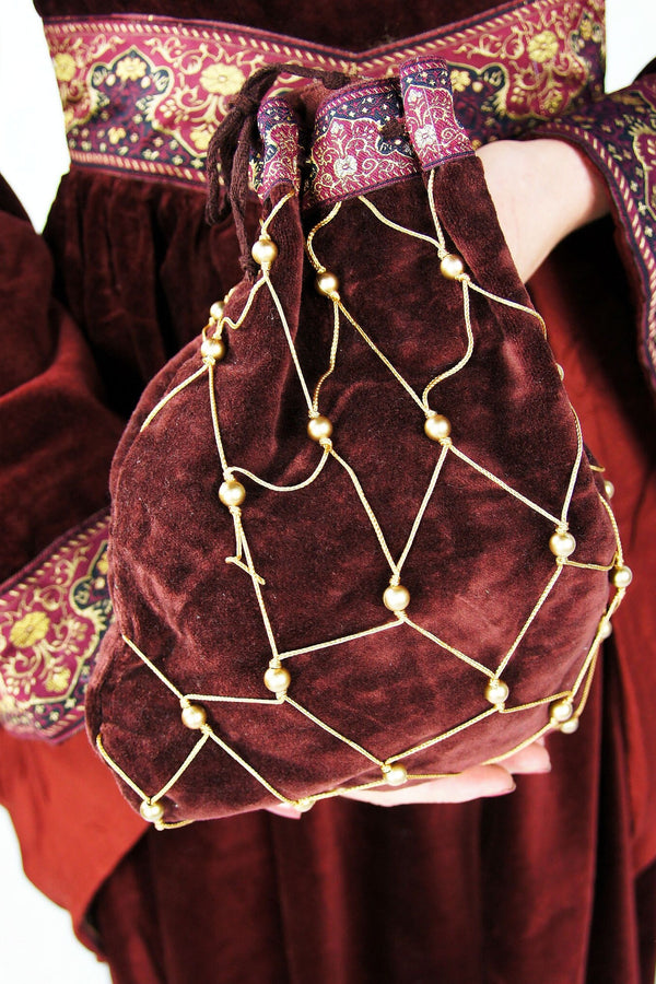 Bolsa nobre, vermelho bordô