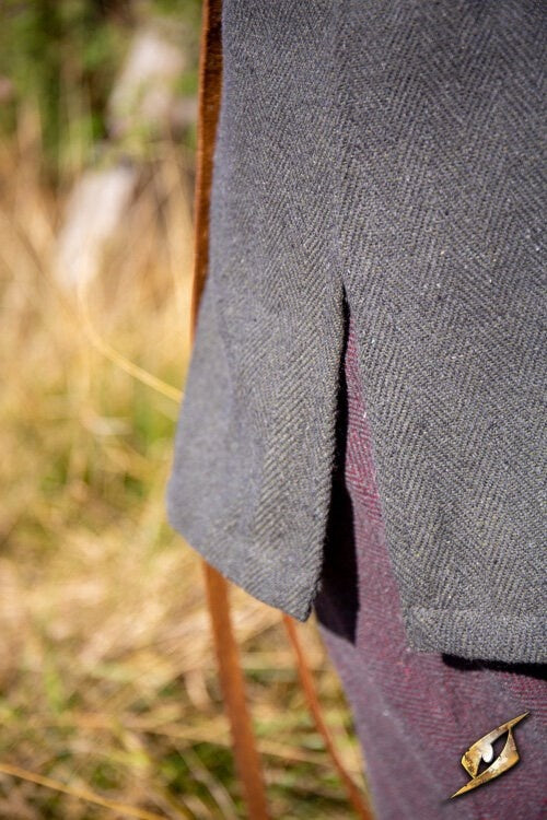Viking tunic Arvis, herringbone pattern, Ranger grey