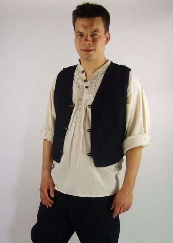 Waistcoat s knoflíky, přibližně 1770–1800, krémová
