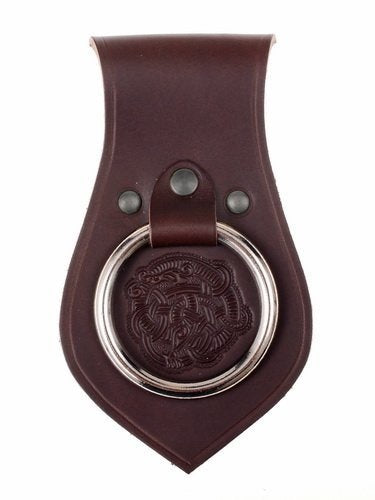 Soporte de armas de cuero para cinturón con motivo vikingo, marrón