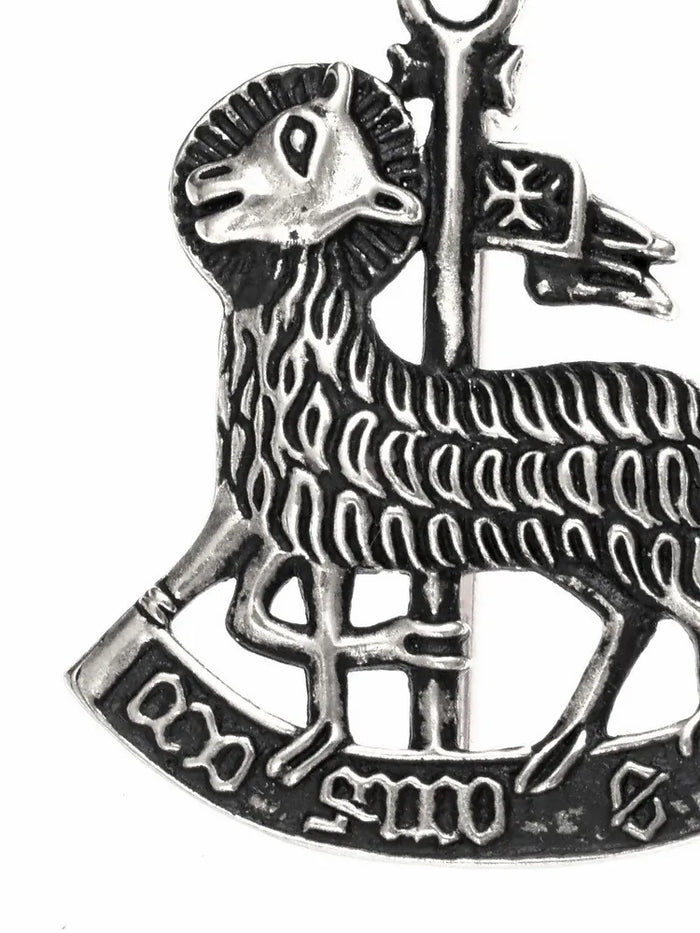 Pilgrim badge Agnus Dei, silvered bronze