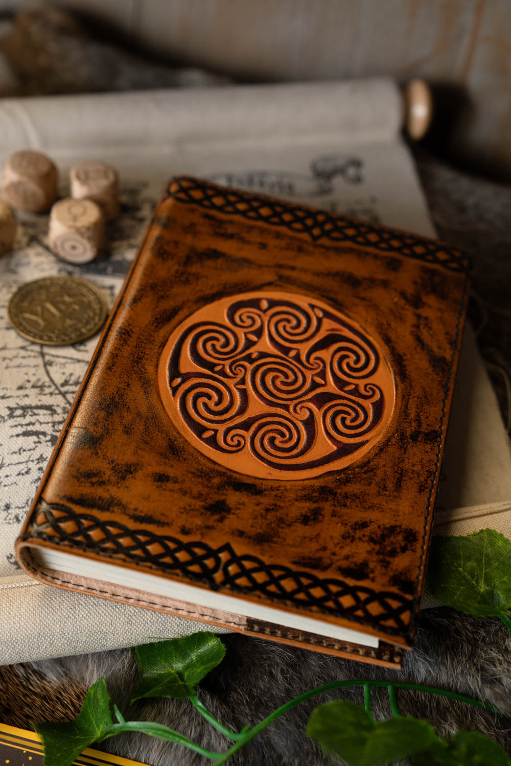 Celtic leather book