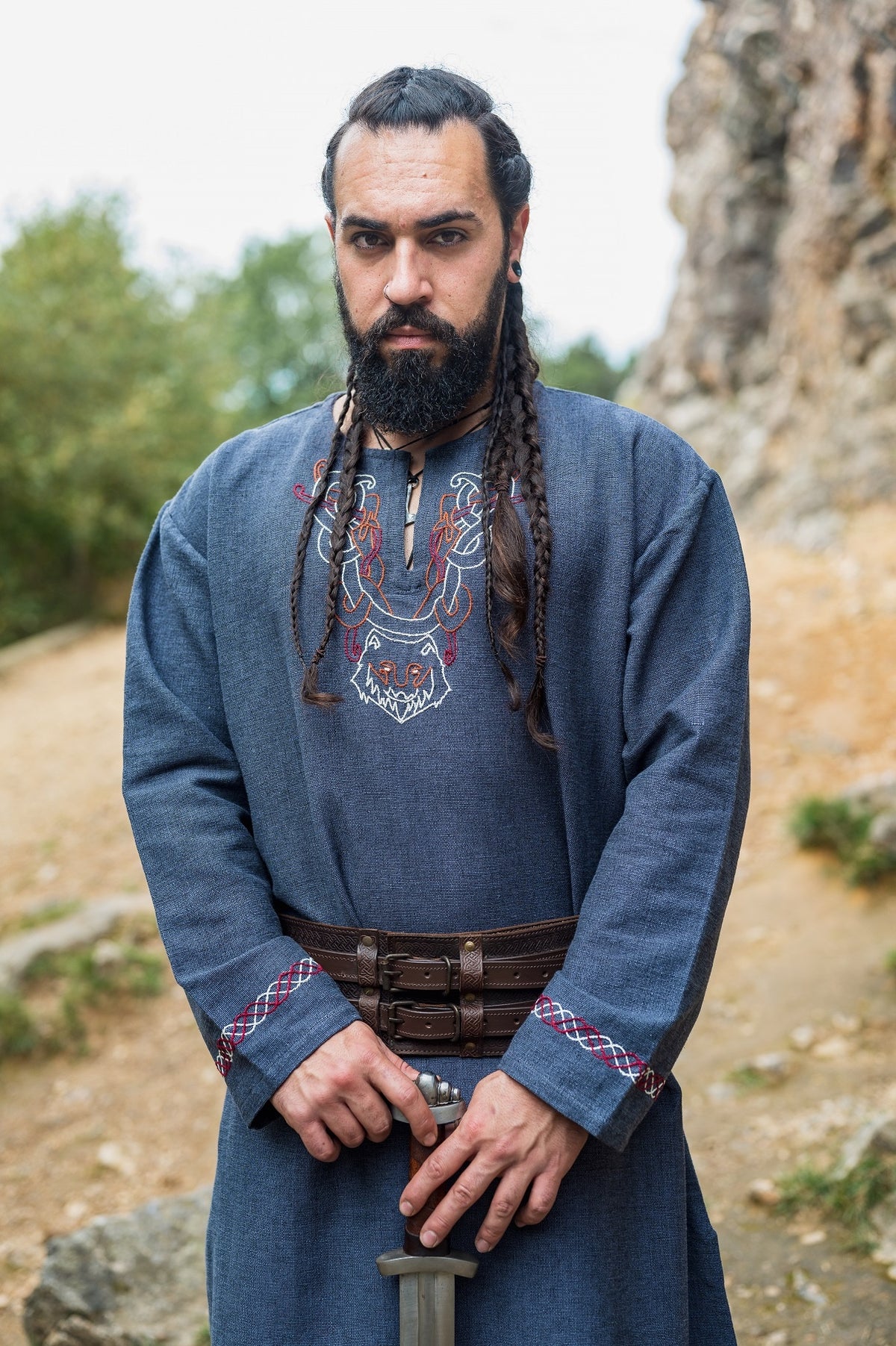 Germaanse tuniek Ulfhednar, blauw