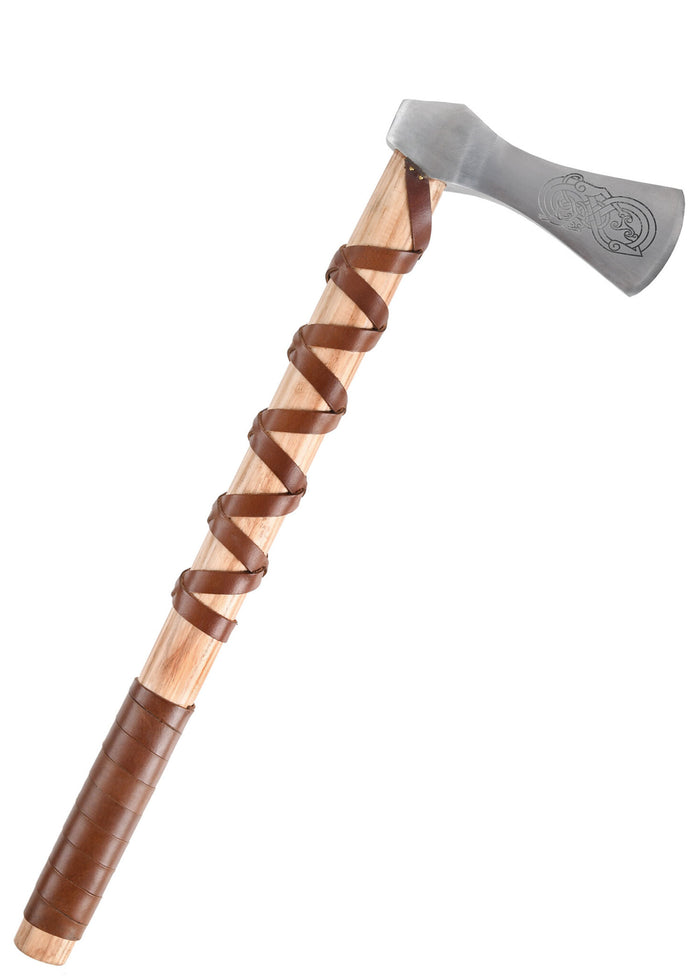 Viking bijl, type A, gegraveerd, semi-scherp