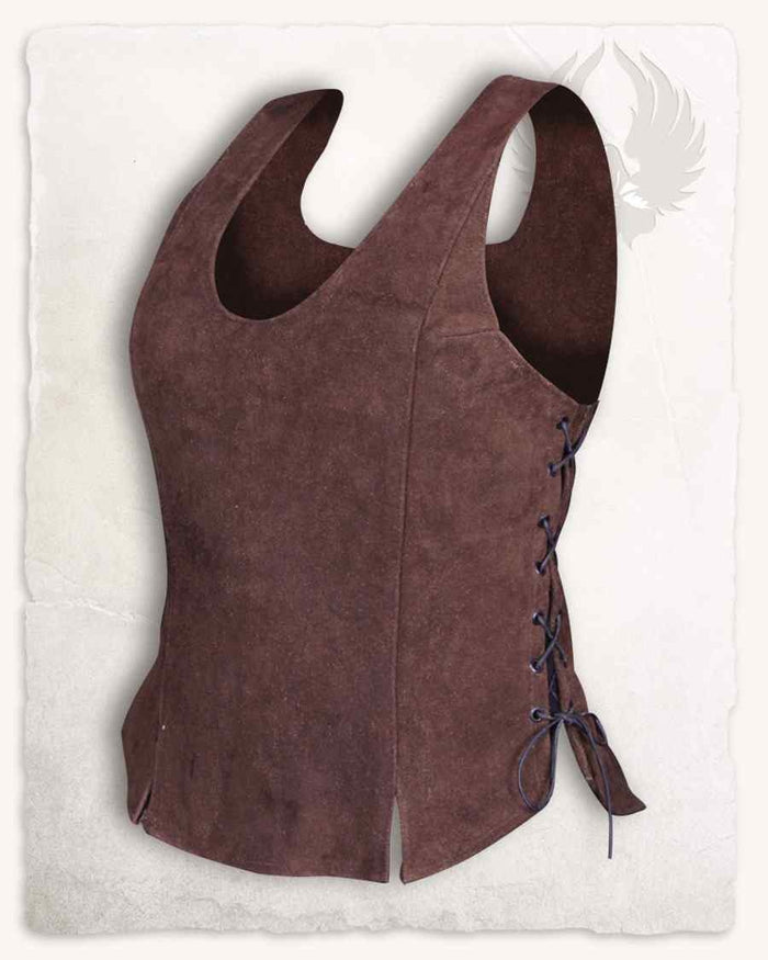 Lær Lisa damer doublet, brun