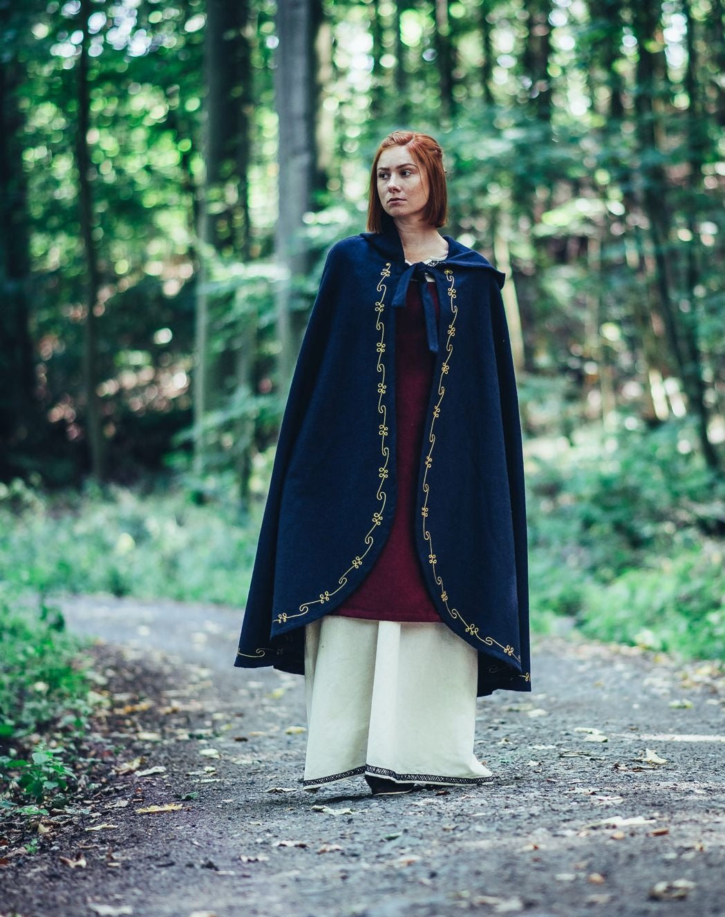 Manteau Ceridwen, mélange de laine, bleu