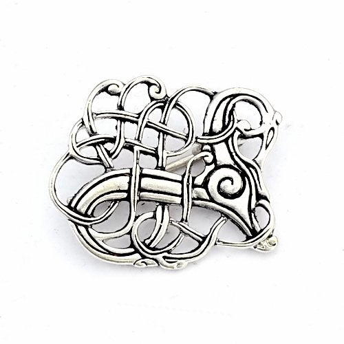 Viking brooch Lindholm Hoeje, silvered bronze