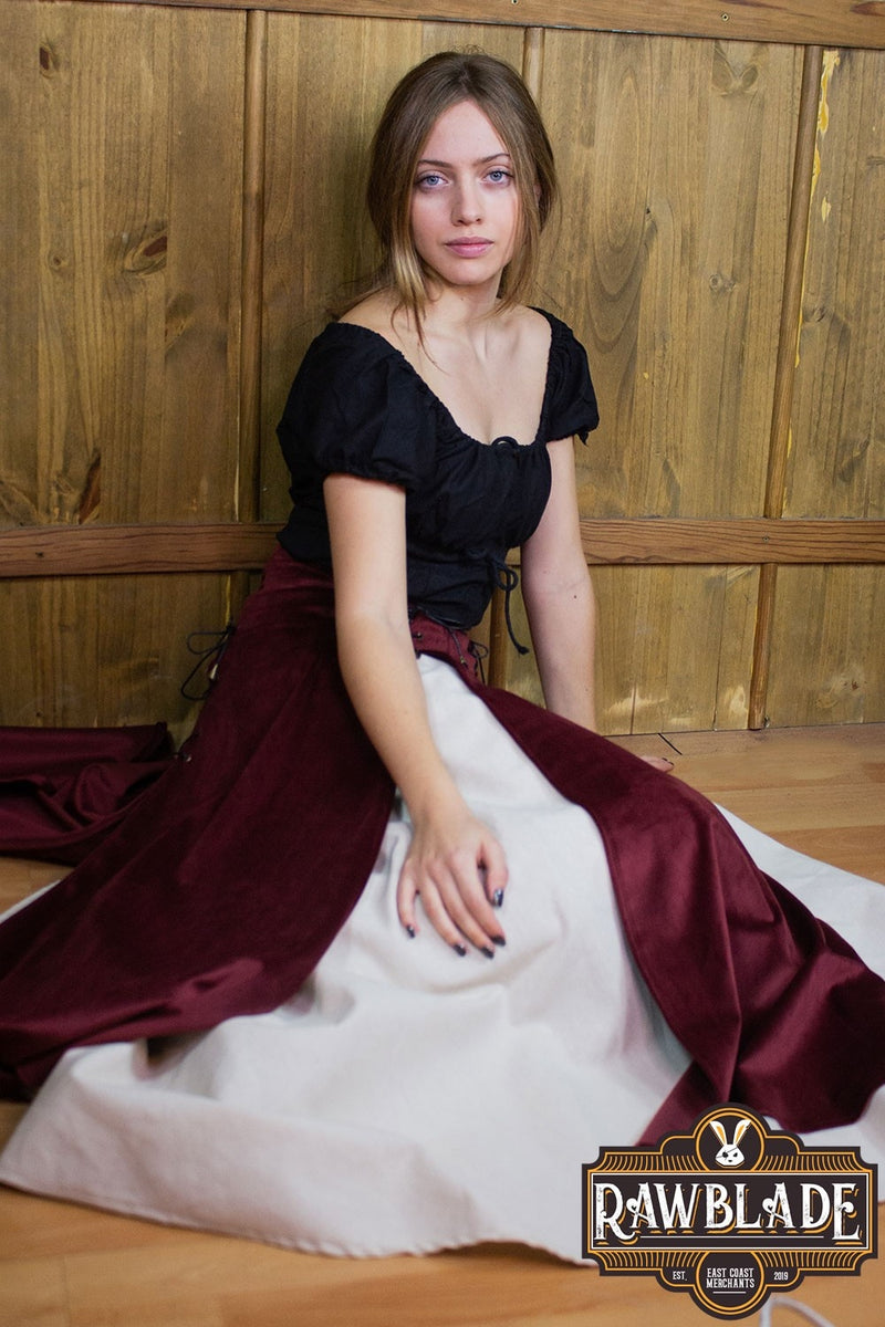 Luksusowa podwójna spódnica Isabela – bordowa