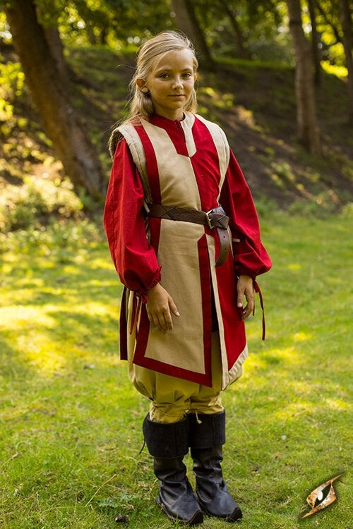 Wapenrok Geoffrey, beżowo-czerwony