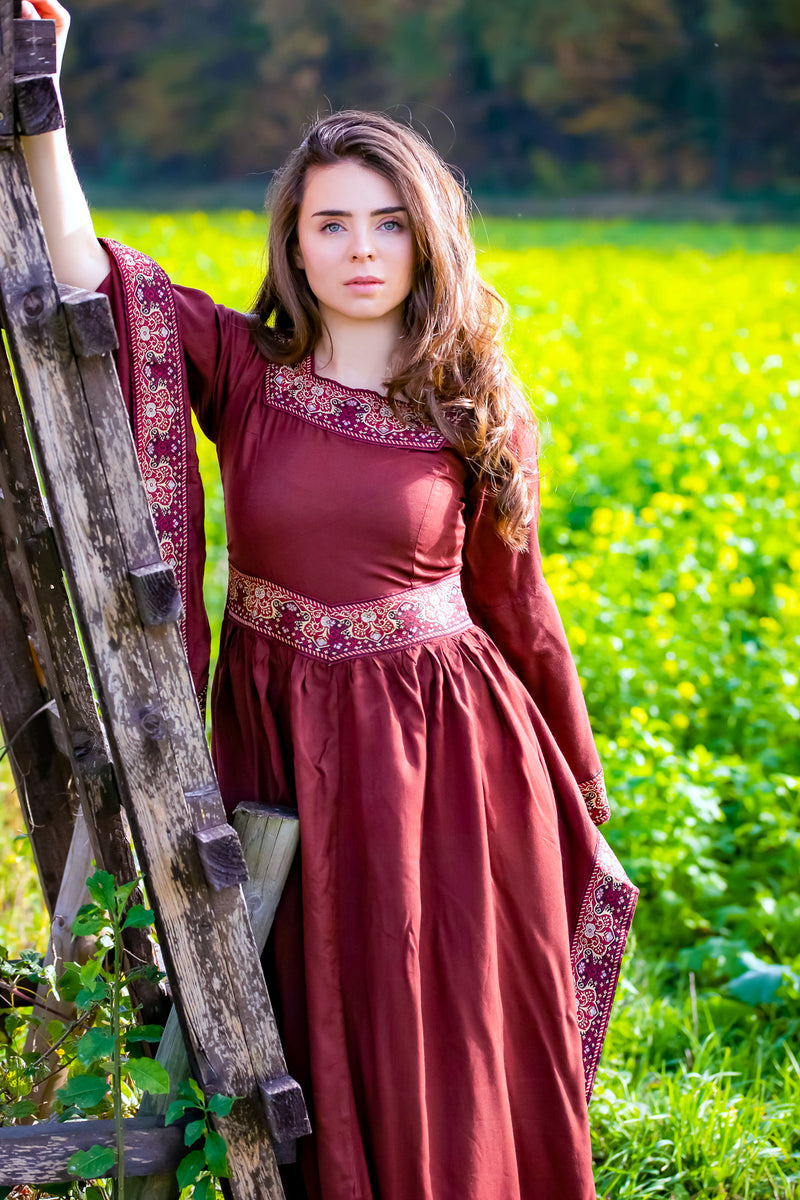 Medeltida klänning Eleonora, röd