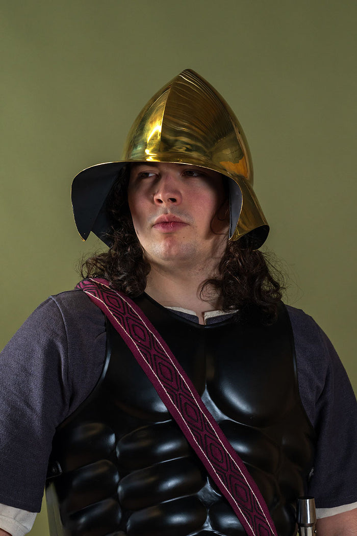 Greek Boeotian helmet, brass, 1-1.2 mm